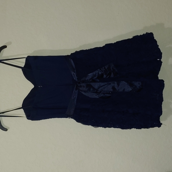 Navy Blue Cocktail Dress - Picture 4 of 5